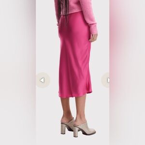 Samsoe Samsoe Agneta Skirt Satin A-Line Midi Fandango Pink Small